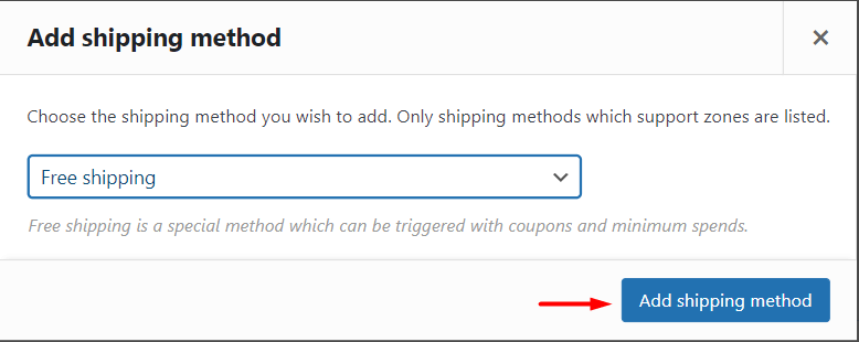 WooCommerce Free Shipping: شجع المشترين على التسوق أكثر! 4 Add Shipping Method