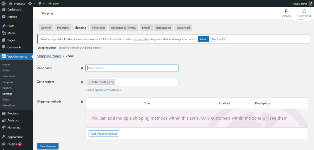 WooCommerce Free Shipping: شجع المشترين على التسوق أكثر! 3 Zone Name and Regions