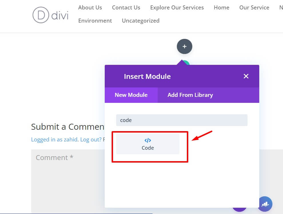 خطوات بسيطة لاستخدام كتل جوتنبرج في Divi Builder 9 Divi builder code option