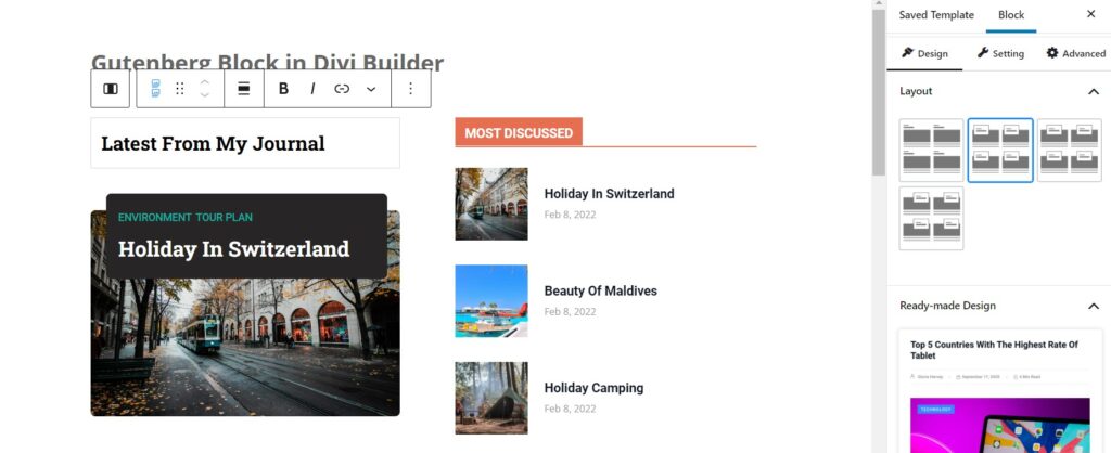خطوات بسيطة لاستخدام كتل جوتنبرج في Divi Builder 8 Customization of Template