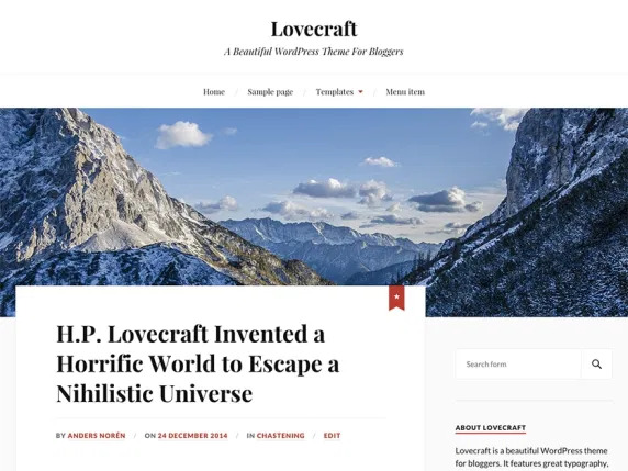 Lovecraft - أفضل ثيم WordPress للمدون