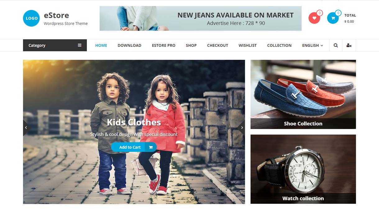 eStore – 무료 전자 상거래 WordPress 테마