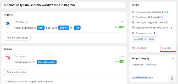WordPressで自動ワークフローを公開する Publishing an automated workflow in WordPress