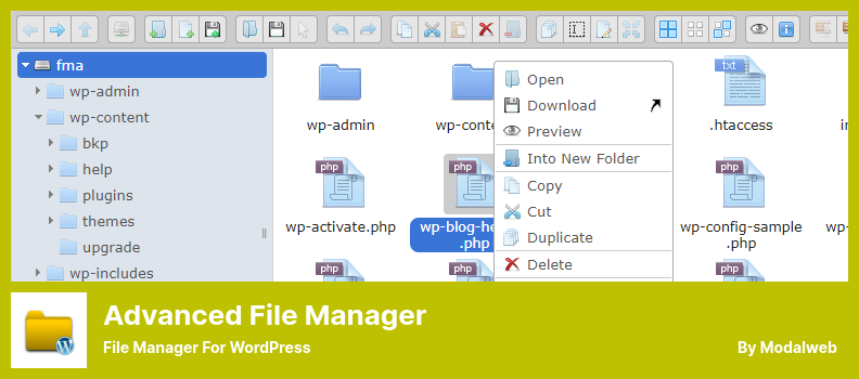 Erweitertes Dateimanager-Plugin - Dateimanager für WordPress