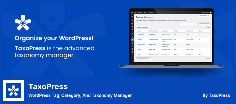 Wtyczka TaxoPress — menedżer tagów, kategorii i taksonomii WordPress