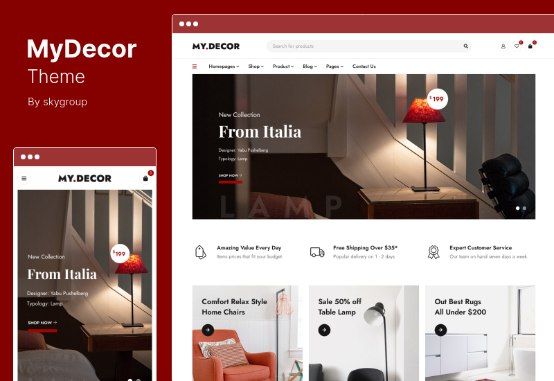 موضوع MyDecor - سمة WooCommerce WordPress من Elementor