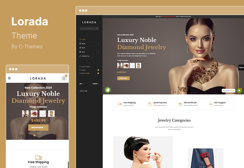 موضوع Lorada - سمة WordPress للتجارة الإلكترونية المتجاوبة