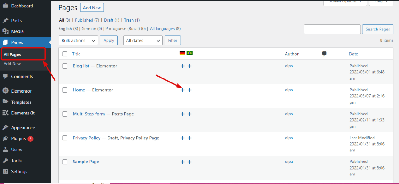 Traduci le pagine con la compatibilità WPML di ElementsKit