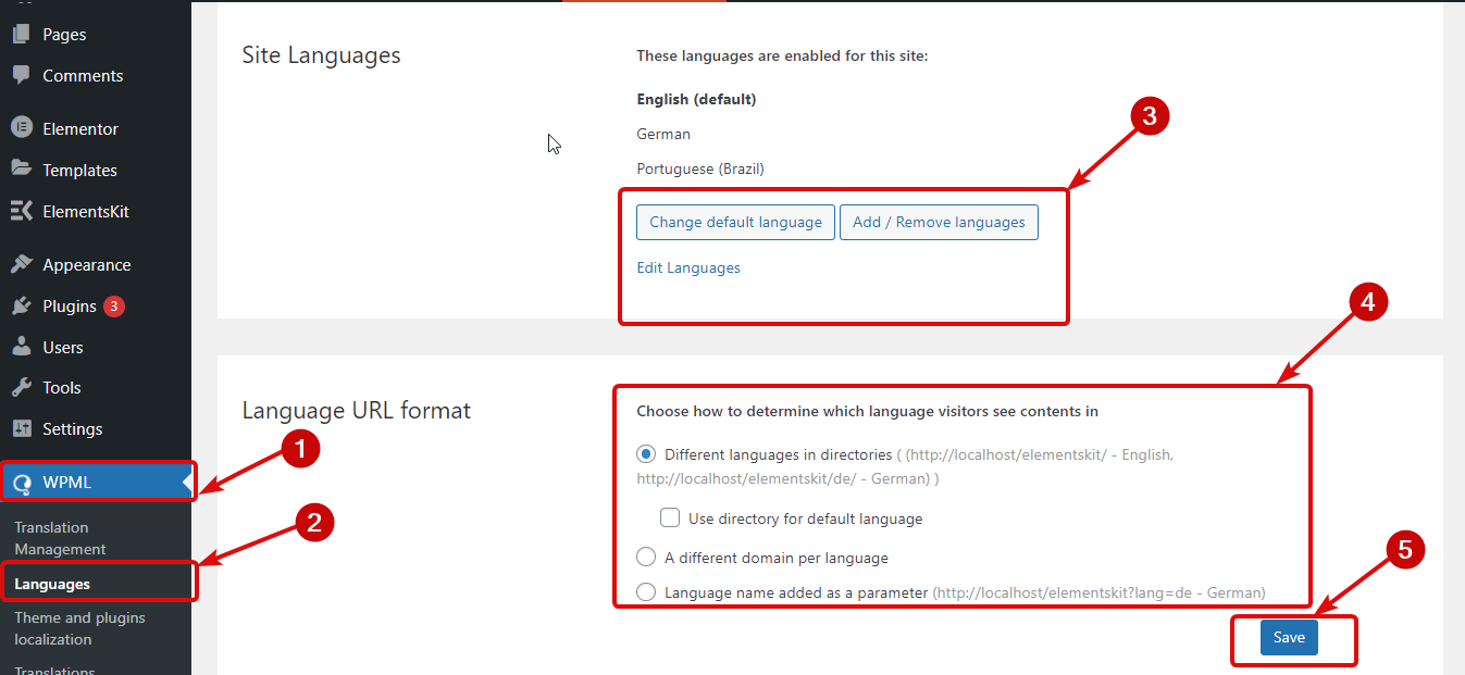 Configurazione dei plugin WPML per tradurre le pagine di Elementor
