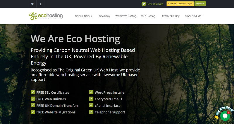 ecohosting-Homepage