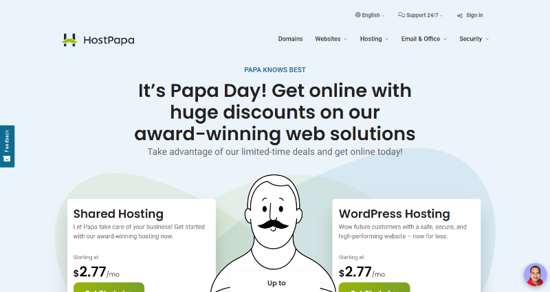 Hostpapa-Homepage