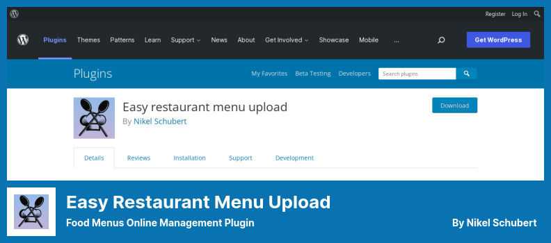 Einfaches Upload-Plugin für Restaurantmenüs - Plugin für die Online-Verwaltung von Speisemenüs