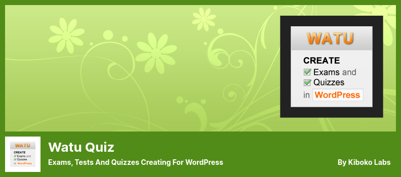 Watu Quiz Plugin - Prüfungen, Tests und Quiz für WordPress erstellen