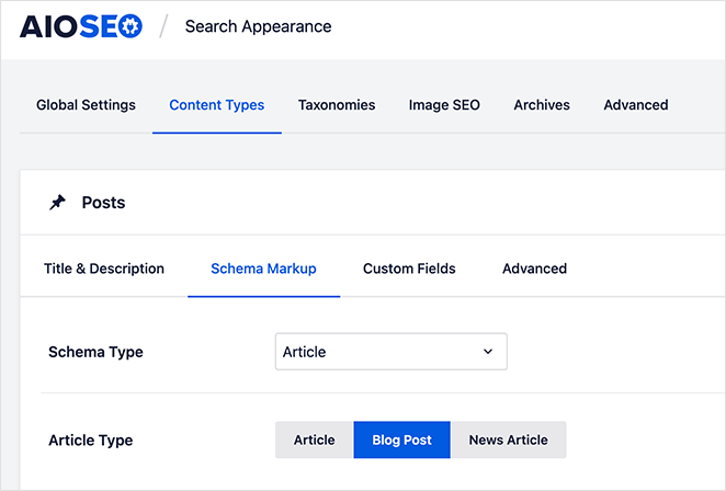 search-appearance-aioseo - SeedProd All in one seo search appearance
