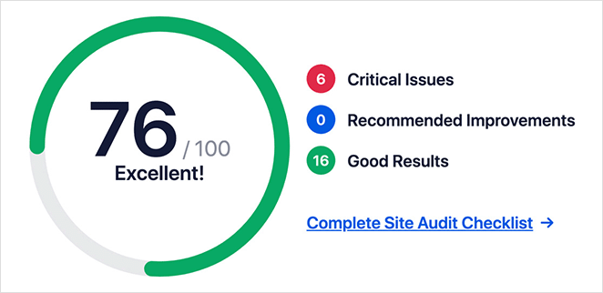 lista de verificação de auditoria do site - SeedProd all in one seo site audit