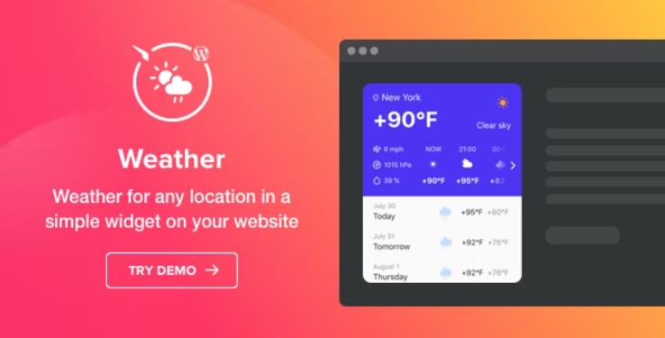 البرنامج المساعد توقعات الطقس Weather Forecast Plugin