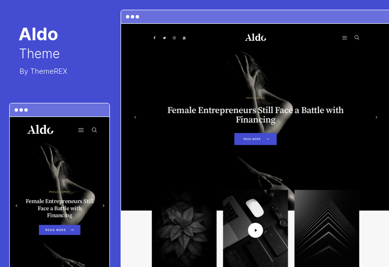 Tema Aldo - Tema WordPress Blog Gutenberg Hitam dan Putih
