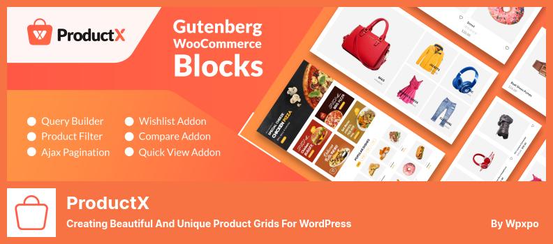Plugin ProductX - Creazione di griglie di prodotti belle e uniche per WordPress