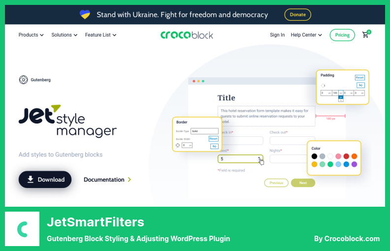Plugin JetSmartFilters - Plugin per lo styling e la regolazione del blocco Gutenberg di WordPress