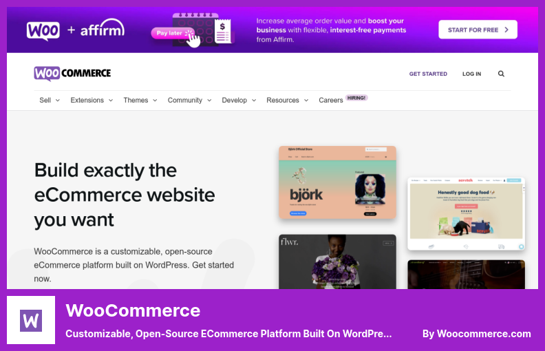 WooCommerceプラグイン-WordPressプラグイン上に構築されたカスタマイズ可能なオープンソースのeコマースプラットフォーム