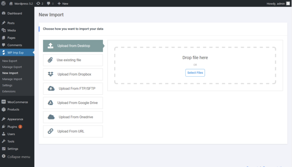 interfaccia wp-import-export-lite-wordpress-plugin wp-import-export-lite-wordpress-plugin-interface.jpg