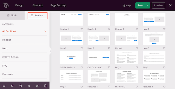 Шаблоны разделов SeedProd SeedProd's 'section' templates