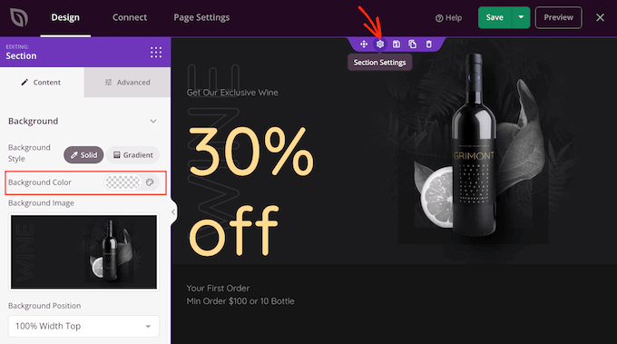Изменение цвета фона вашей целевой страницы Changing your landing page's background color