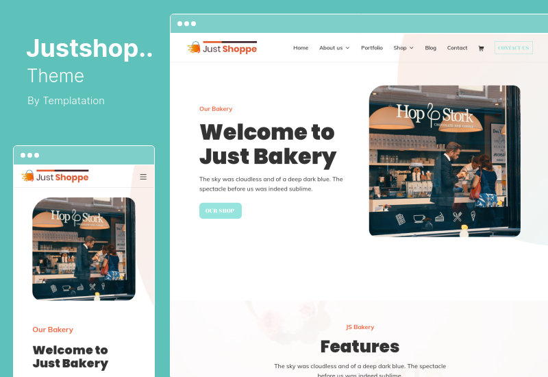 Tema Justshoppe - Tema WordPress Elementor Cake, Bakery & Food