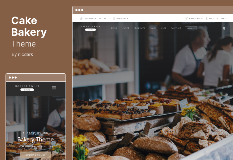 Tema Cake Bakery - Tema WordPress Pastry