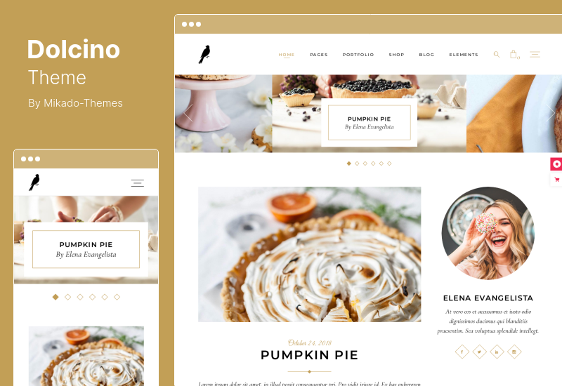 Tema Dolcino - Tema WordPress Toko Kue dan Kue