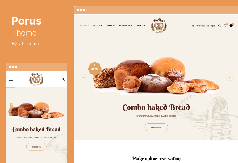 Porus Theme - Tema WordPress Toko Roti