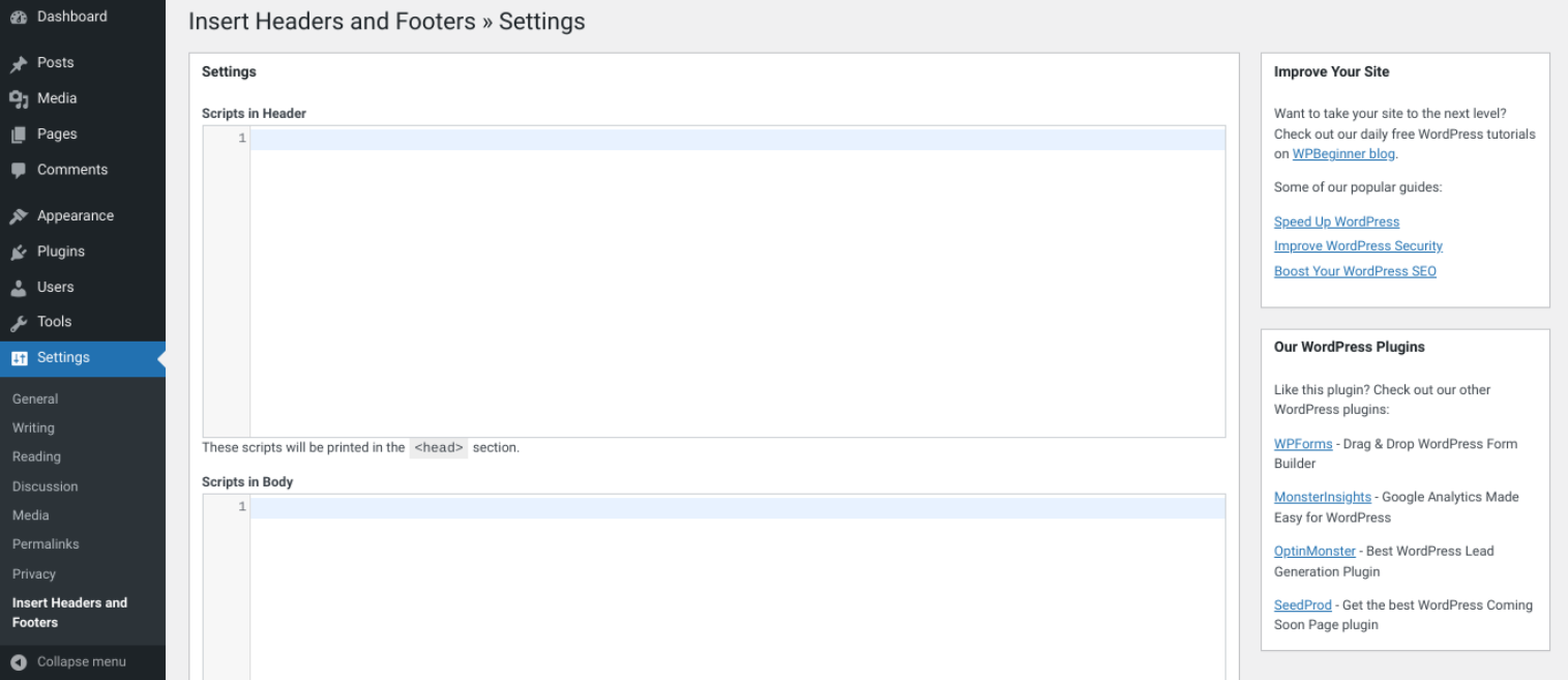 memasukkan JavaScript dengan plugin