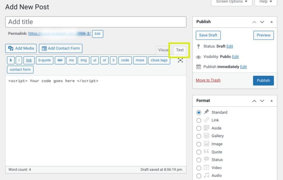 menambahkan JavaScript di Editor Klasik
