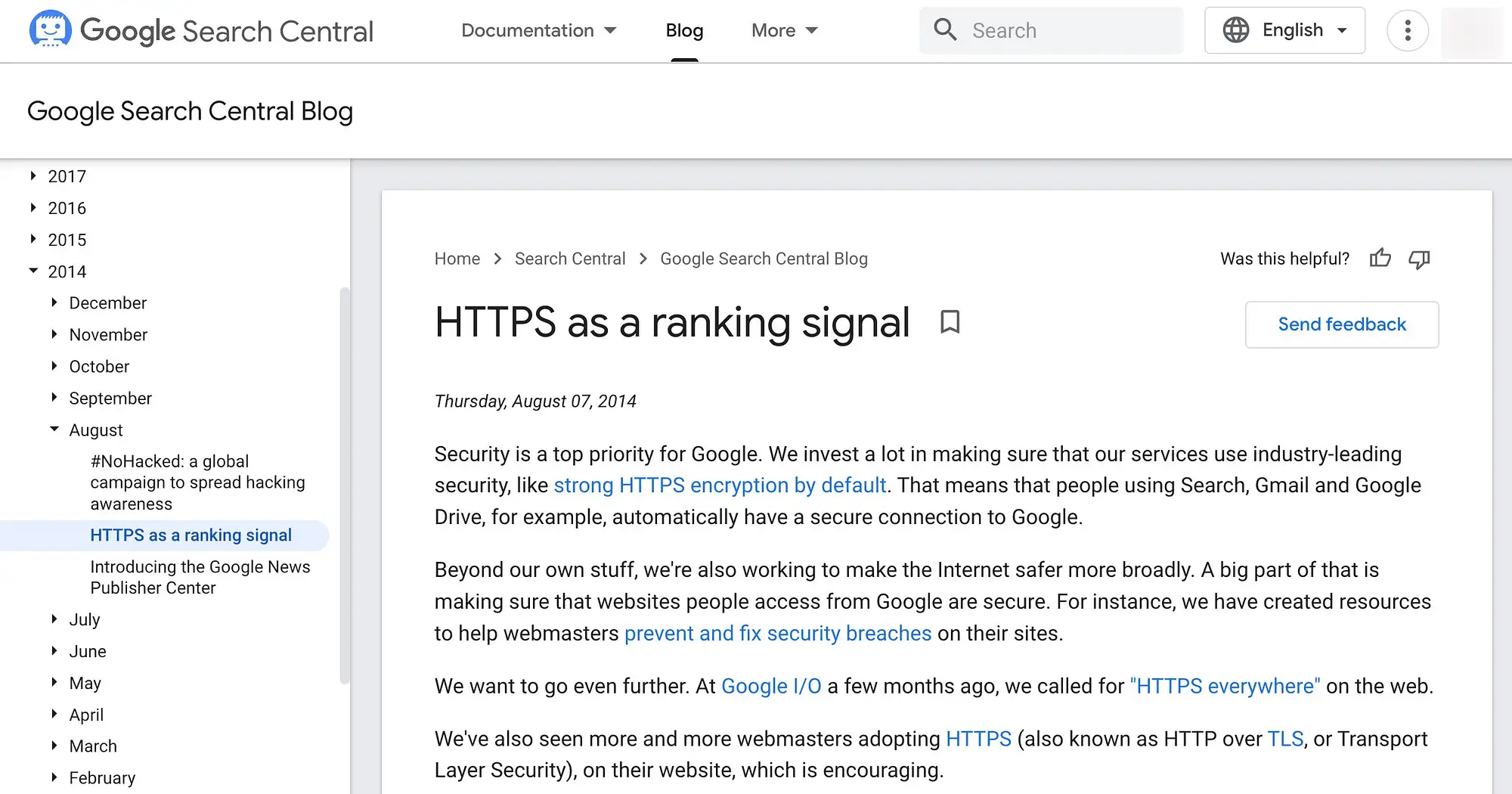 HTTPS como um sinal de classificação
