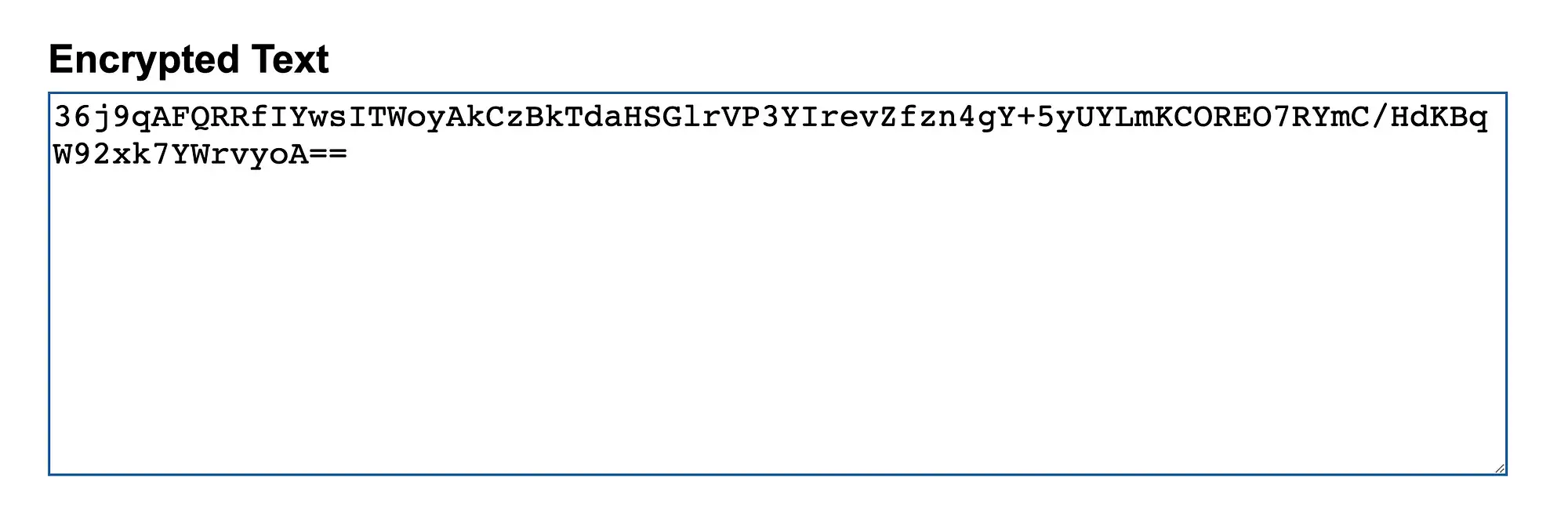 Um exemplo de como podem ser os dados criptografados