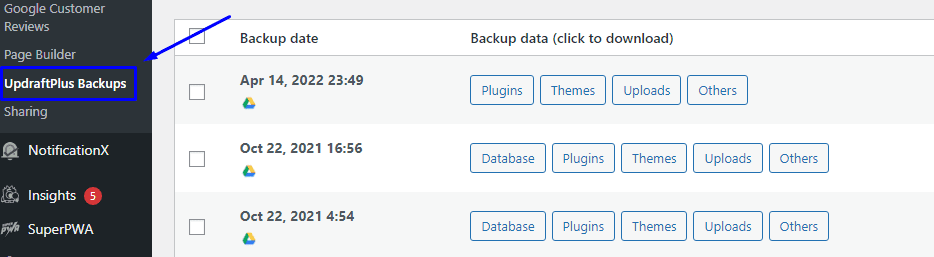 Pengaturan plugin pembaruan