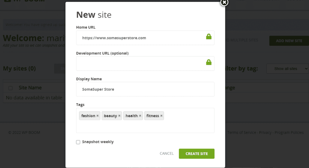 Ambil snapshot untuk pembaruan woocommerce