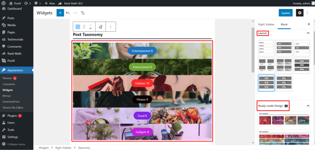 WordPress 6에서 사이드바에 카테고리를 추가하는 방법 premade designs and layouts