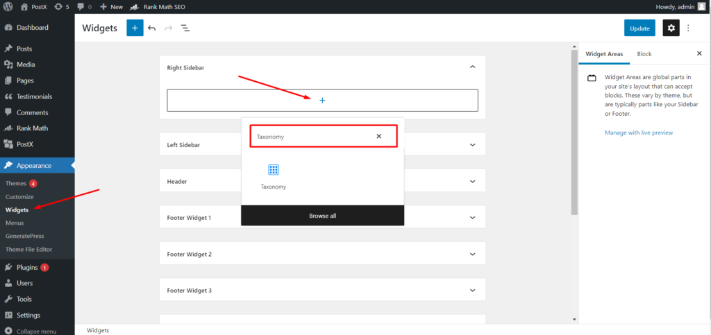 WordPress 5에서 사이드바에 카테고리를 추가하는 방법 Add Taxonomy Blocks to the Sidebar Widget