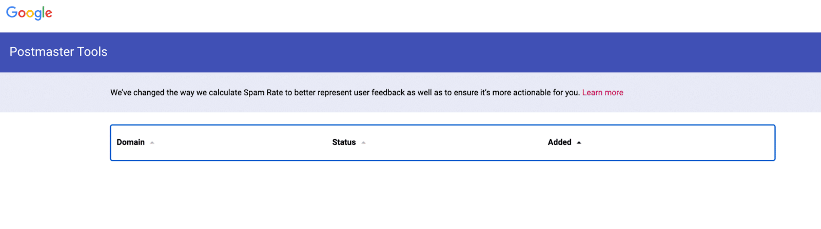 來自 Google Postmaster Tools 的屏幕截圖