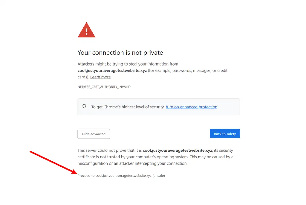 Peringatan SSL Chrome