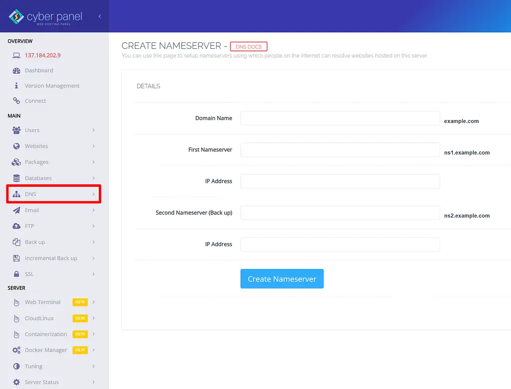 Mengelola DNS di CyberPanel