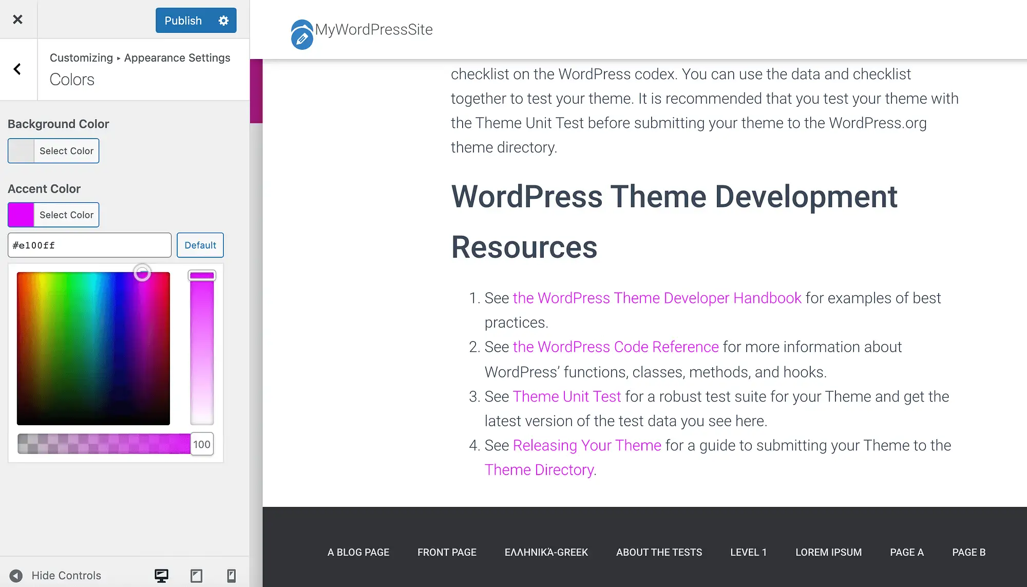 Tema WordPress Hestia.
