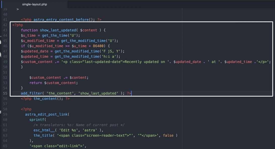 single-layout.phpにコードを挿入します