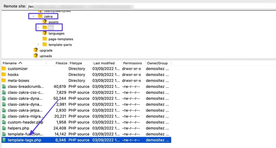 template-tags.phpファイルを開きます