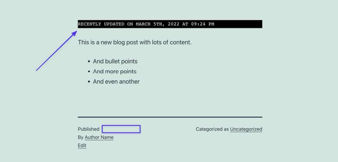 フロントエンドに公開日なしで更新日が表示されるはずです