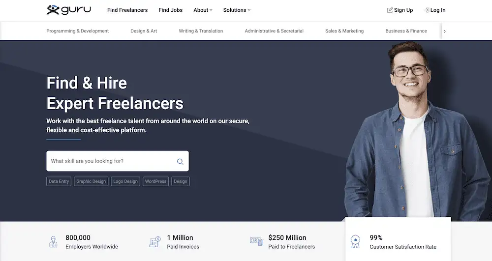 La home page del Guru - le migliori alternative di Upwork