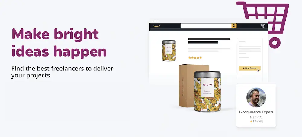 La home page di PeoplePerHour - una delle migliori alternative di Upwork