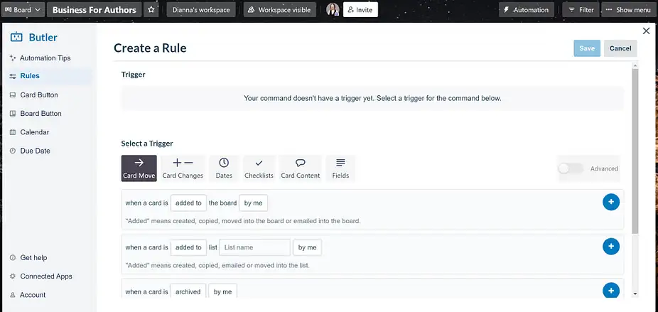 Reguły automatyzacji w Trello