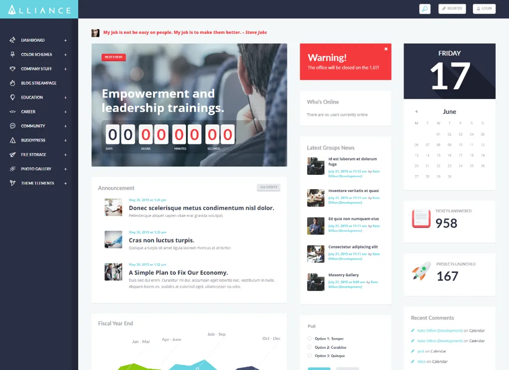 Alliance - 內聯網和外聯網 WordPress 主題